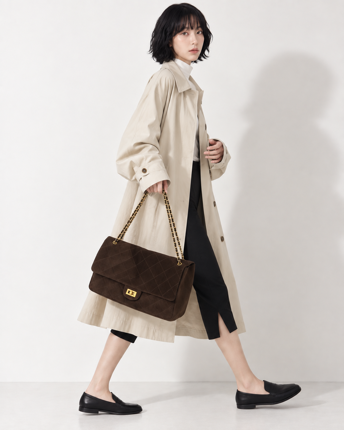 Suede maxi flap image 7