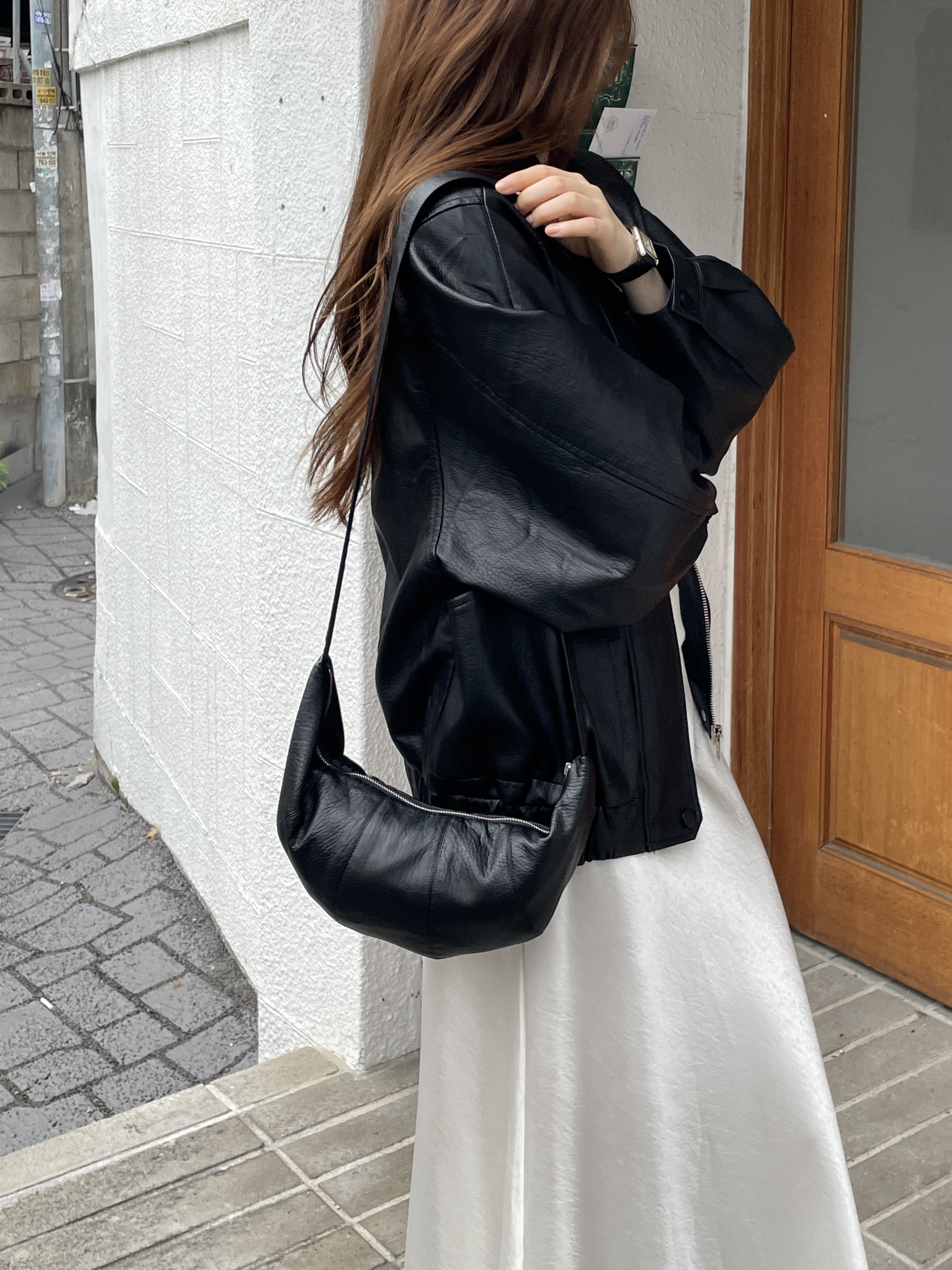 Leme leather jacket & crossbody bag set image 4