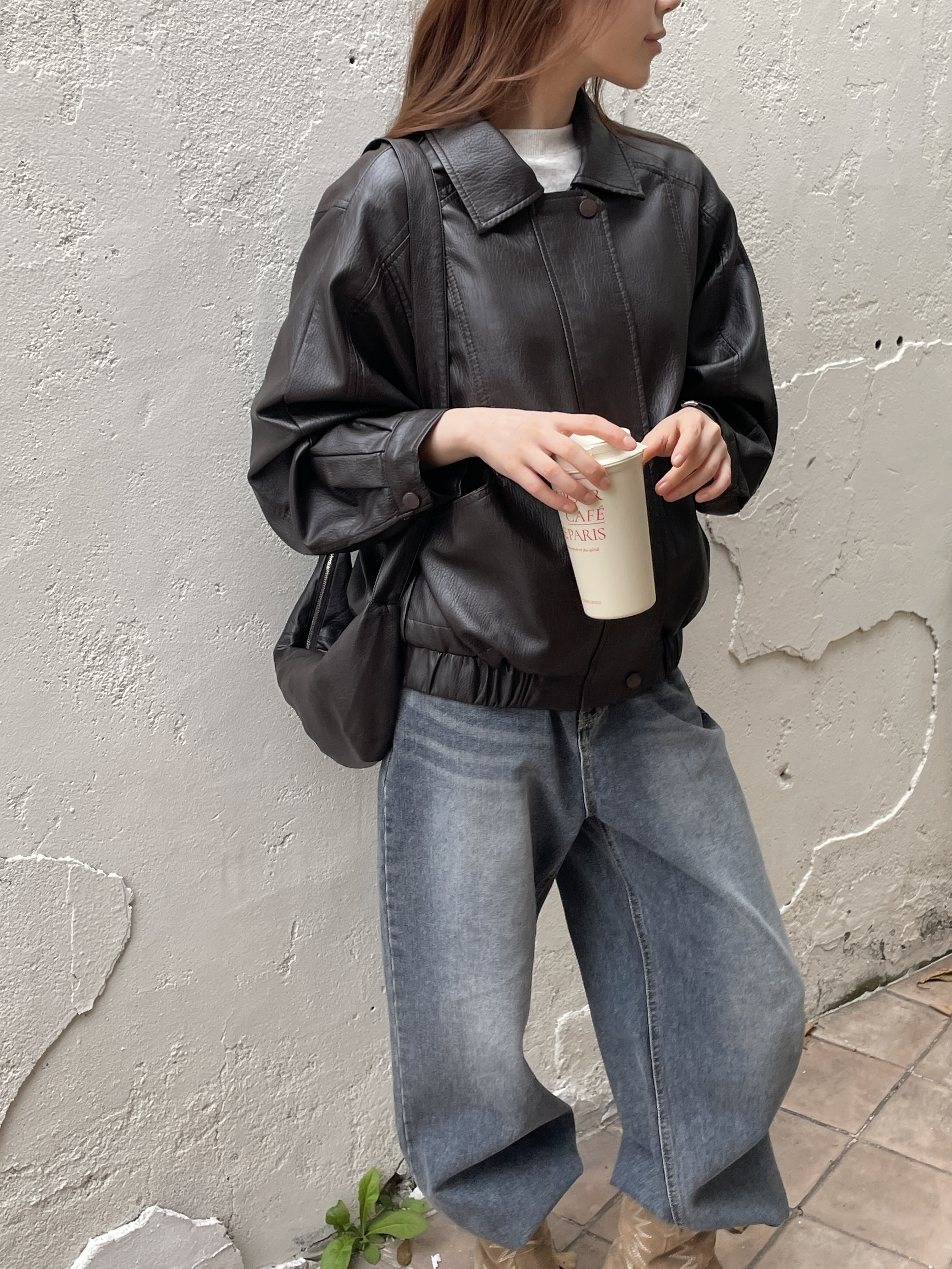 Leme leather jacket & crossbody bag set image 10